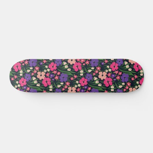 Skateboard Impression florale Vibrant (Horz)