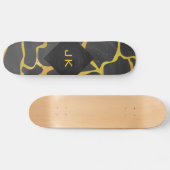 Skateboard Impression Giraffe noir et jaune (Horz)