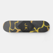 Skateboard Impression Giraffe noir et jaune (Horz)
