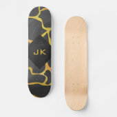 Skateboard Impression Giraffe noir et jaune (Recto)