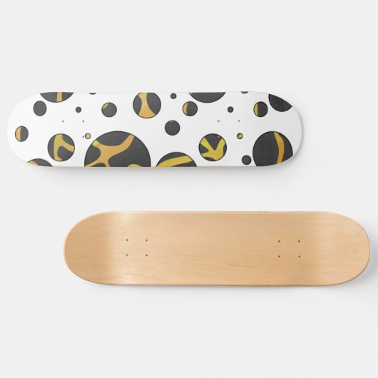 Skateboard Impression Giraffe noir et jaune (Horz)