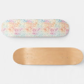 Skateboard Impression léopard arc-en-ciel pastel à l'aquarell (Horz)