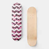 Skateboard Impression léopard noir et rose chaud (Recto)