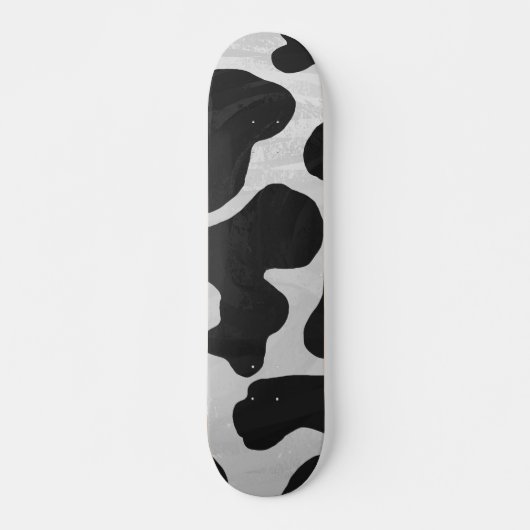 Skateboard Impression noire et blanche de vache (Devant)