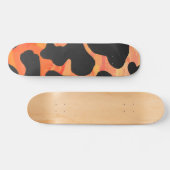 Skateboard Impression noire et orange de vache (Horz)