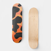 Skateboard Impression noire et orange de vache (Recto)