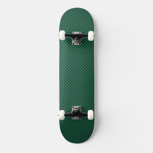 Skateboard Impression turquoise en fibre de carbone verte (Recto)