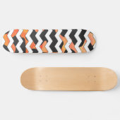 Skateboard Impression vache noir et orange chevron (Horz)