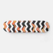 Skateboard Impression vache noir et orange chevron (Horz)