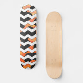 Skateboard Impression vache noir et orange chevron (Recto)