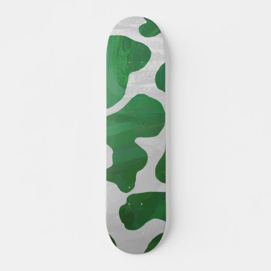 Skateboard Impression verte et blanche de vache (Devant)