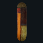 Skateboard Impressionniste d'automne par Jennifer Goldberger<br><div class="desc">Les couleurs automnales imprègnent ce tableau impressionniste de Jennifer Goldberger. Rouge,  marron,  tan et orange foncé peuplent les panneaux géométriques qui composent l'arrière - plan de cette pièce. Achète-en un exemplaire aujourd'hui !</div>