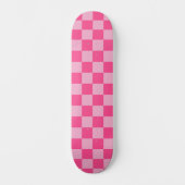Skateboard Imprimé à carreaux rose (Recto)