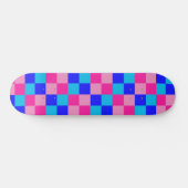 Skateboard Imprimé à carreaux rose et bleu (Horz)