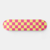 Skateboard Imprimé à carreaux rose et jaune (Horz)