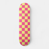 Skateboard Imprimé à carreaux rose et jaune (Recto)