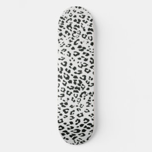 Skateboard Imprimé Animal Noir et Blanc Esthétique
