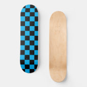 Skateboard Imprimé carreaux bleus et noirs (Recto)