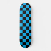 Skateboard Imprimé carreaux bleus et noirs (Recto)