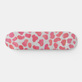Skateboard Imprimé Dalmatien rose et blanc (Horz)