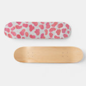 Skateboard Imprimé Dalmatien rose et blanc (Horz)
