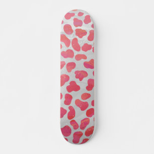 Skateboard Imprimé Dalmatien rose et blanc