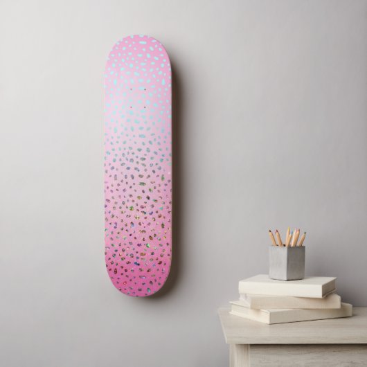 Skateboard Imprimé Guépard Rose Pailleté (Art mural)