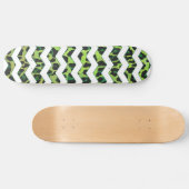 Skateboard Imprimé léopard Chevron noir et vert (Horz)
