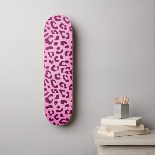 Skateboard Imprimé léopard rose élégant (Art mural)