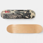 Skateboard "Indécouragée" bande dessinée fille face à un robo (Horz)