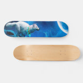 Skateboard Indian wolf and the full moon (Horz)