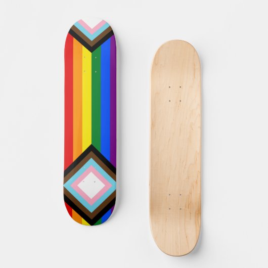 Skateboard Indicateur de fierté de progression LGBTQ+ (Recto)
