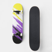 Skateboard Indicateur de fierté non binaire Abstrait (Recto)