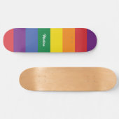 Skateboard Indicateur Rainbow du nom personnalisé (Horz)