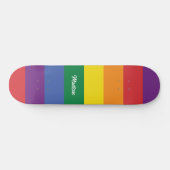 Skateboard Indicateur Rainbow du nom personnalisé (Horz)