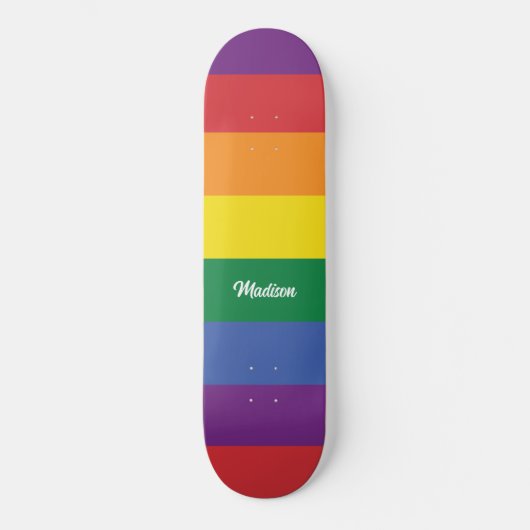 Skateboard Indicateur Rainbow du nom personnalisé (Recto)