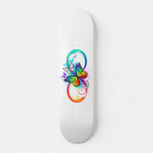 Skateboard Infini lumineux avec papillon arc-en-ciel