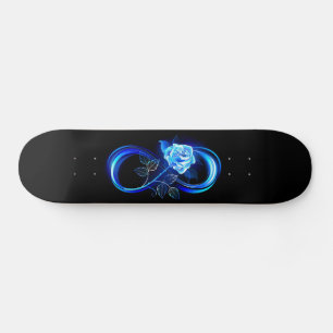Skateboard Infini lumineux avec rose bleue