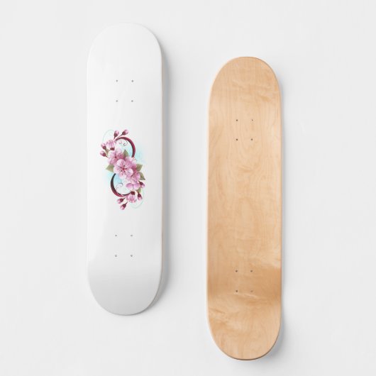 Skateboard Infinité avec les fleurs Sakura (Recto)