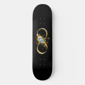 Skateboard Infinité avec plume de paon doré (Recto)