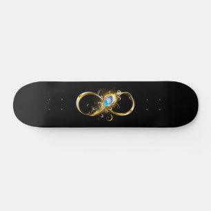 Skateboard Infinité avec plume de paon doré