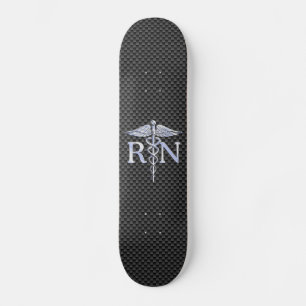 Skateboard Infirmière inscrite RN Silver Caduceus Snakes
