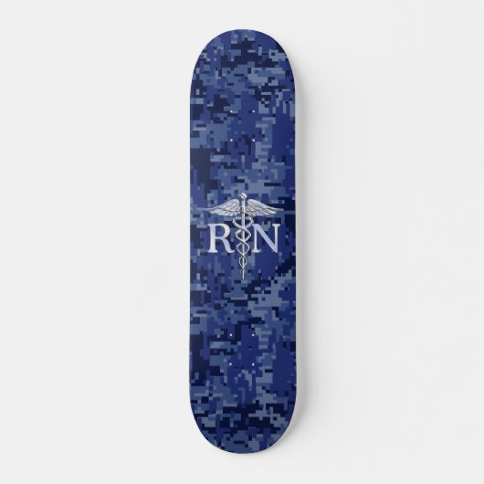 Skateboard Infirmière inscrite RN Silver Caduceus sur Camo de (Devant)