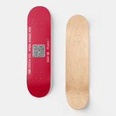 Skateboard Info de numérisation de code QR Texte et couleurs (Recto)