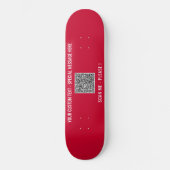 Skateboard Info de numérisation de code QR Texte et couleurs (Recto)