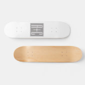 Skateboard Initiales de couple modifiables | Blanc et gris (Horz)