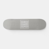 Skateboard Initiales Monogramme | Blanc Sur Gris Clair (Horz)