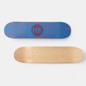 Skateboard Initiales Monogrammes Trippy Blue Purple Points Sp (Horz)