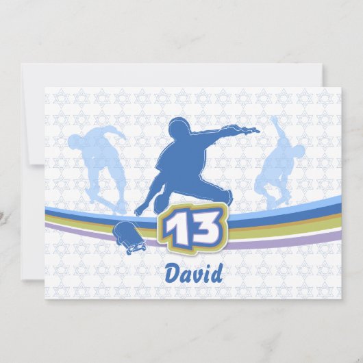 Skateboard - Invitation Bar Mitzvah (Devant)