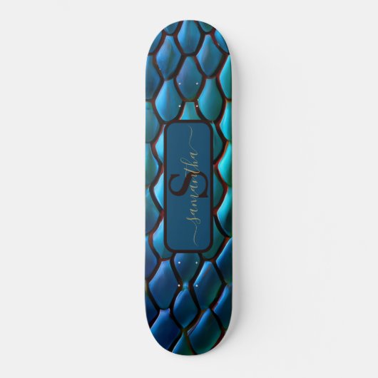 Skateboard Iridescente Mermaid Tails Dragon Scannes (Recto)
